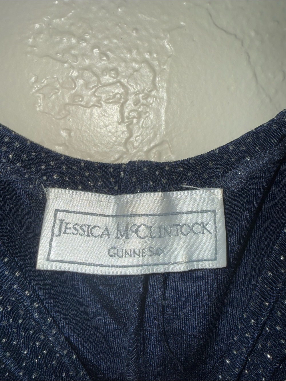 Jessica McClintock Vintage Gunne Sax Navy Evening‎ Dress Sparkles Cocktail M - Picture 8 of 9